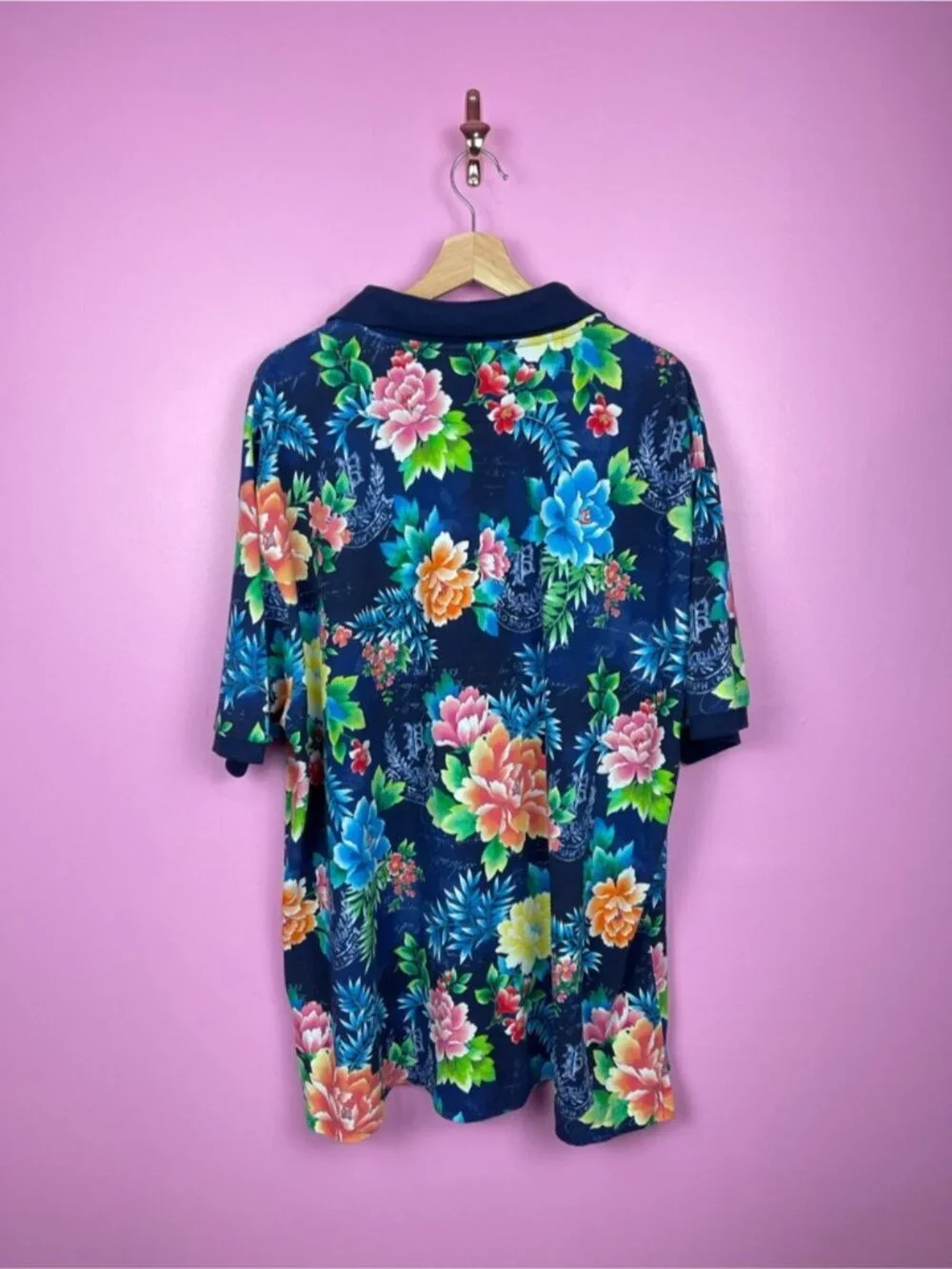 Polo Ralph Lauren Floral Mesh Polo Shirt Blue Print Big & Tall Men’s 2XB